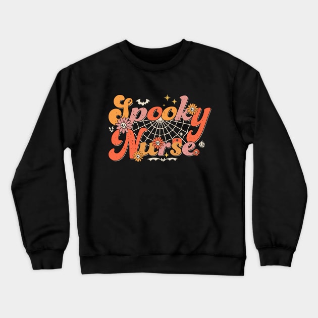 Abstract Groovy Spooky Nurse Halloween Nurse Costume Crewneck Sweatshirt by petemphasis